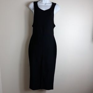 Boohoo| Black Tina Crepe Midi Dress (B115)